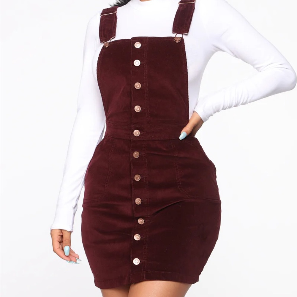 Burgandy Corduroy Overalls